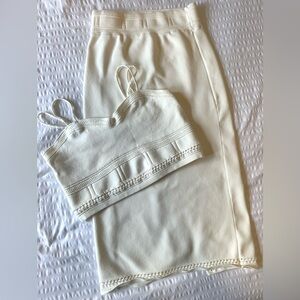 White two piece, highwaisted set